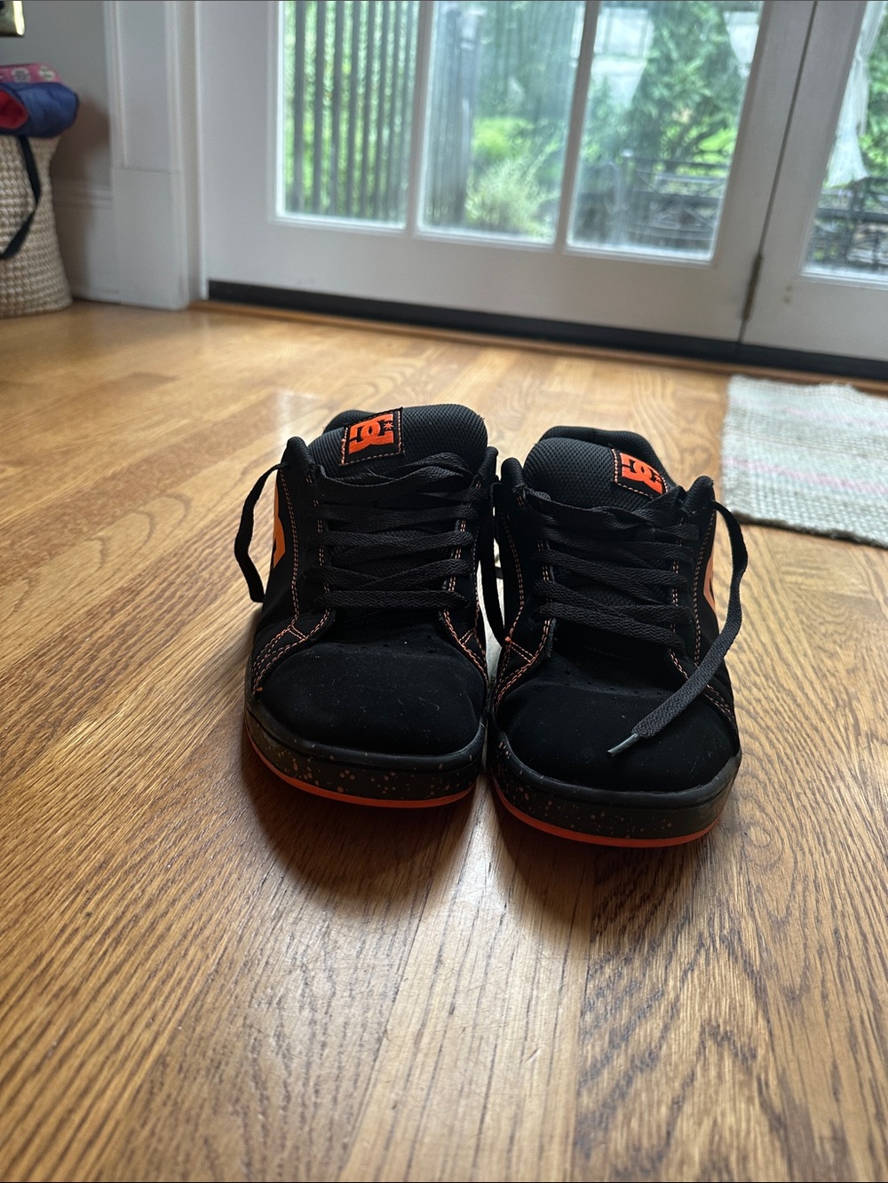 DC Black and Orange Men's Skate Sneakers